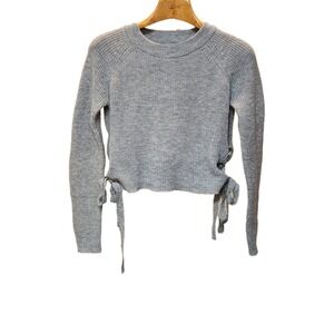 Rue21 Gray Lace-Up Side Sweater Juniors M | Y2K Cozy Grunge Streetwear‎ Layer